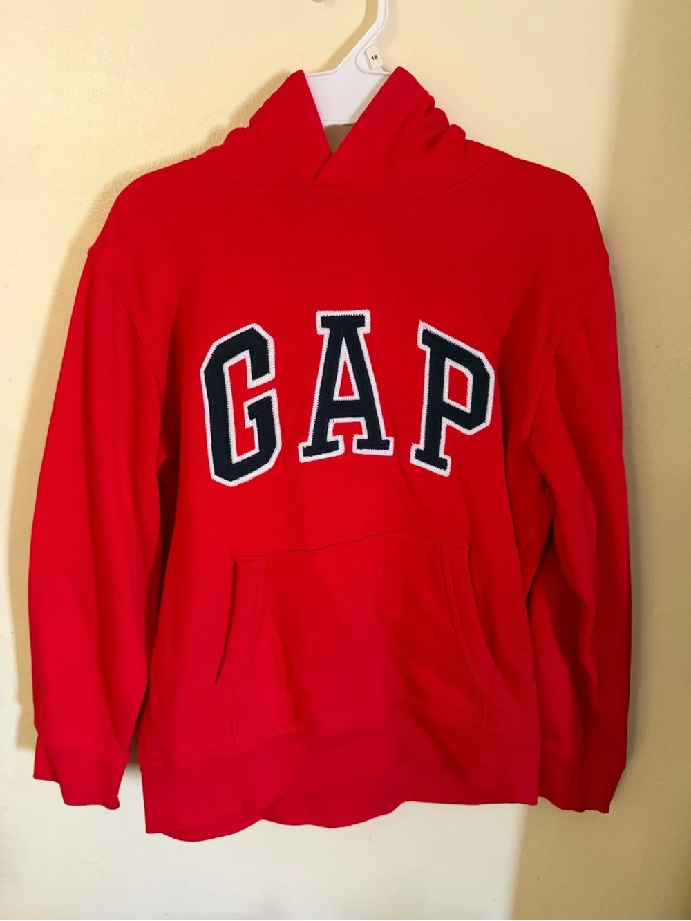 GAP Red Hoodie with Navy & White Lettering